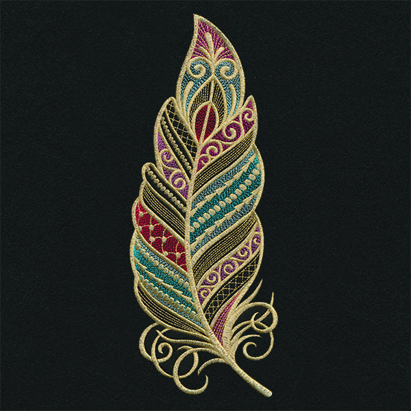 Dazzling Filigree Feather