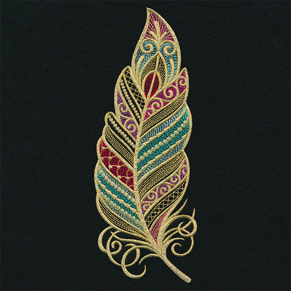 Dazzling Filigree Feather