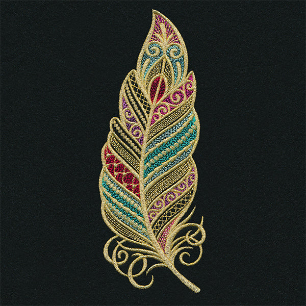 Dazzling Filigree Feather