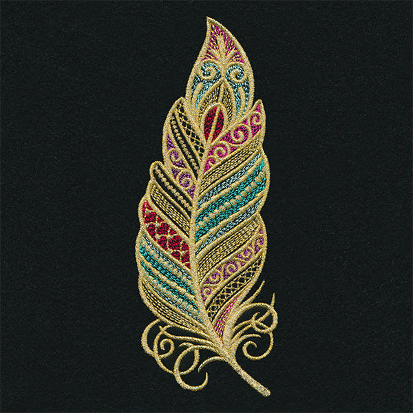 Dazzling Filigree Feather