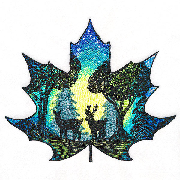 Night Forest Silhouette Scene