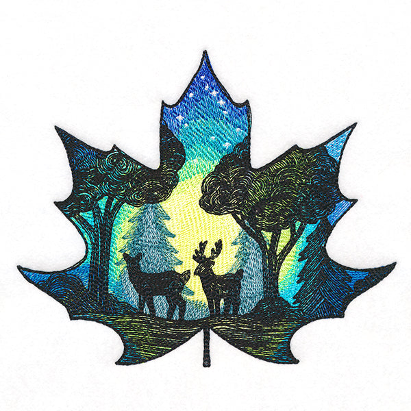 Night Forest Silhouette Scene