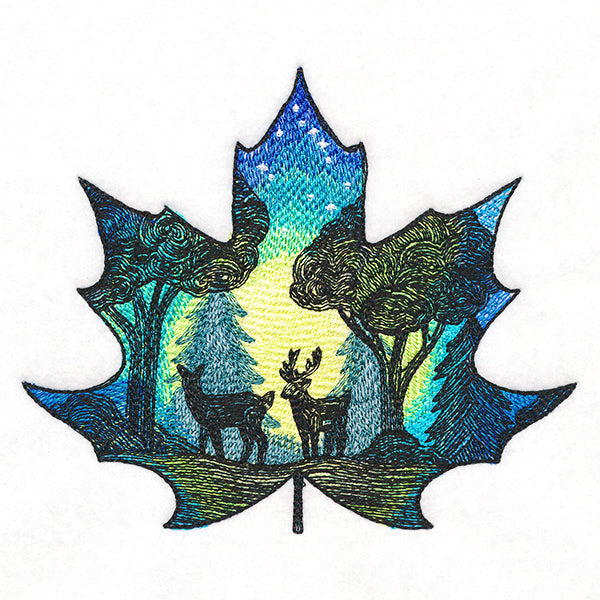 Night Forest Silhouette Scene