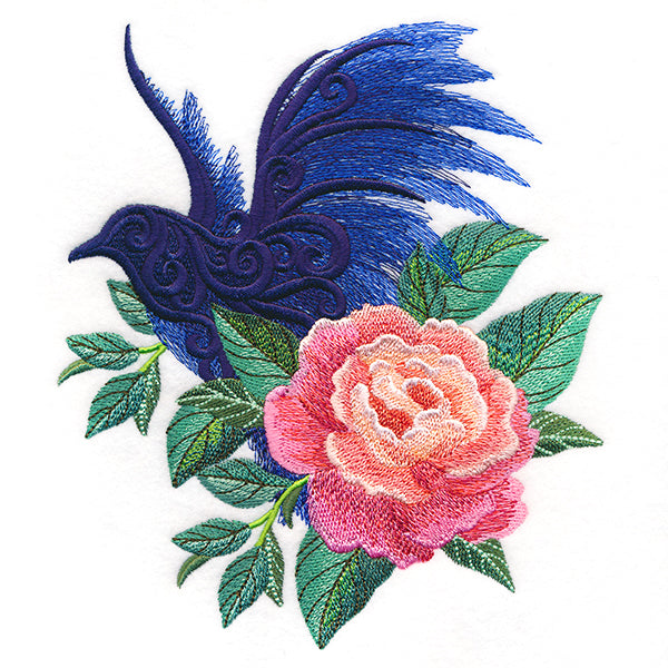 Blossoming Peony and Raven