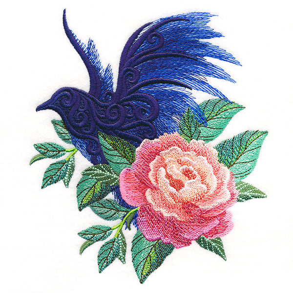 Blossoming Peony and Raven
