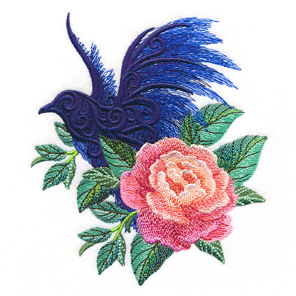 Blossoming Peony and Raven