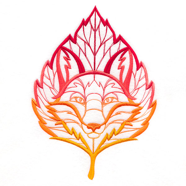 Blazing Autumn Fox with Leaf