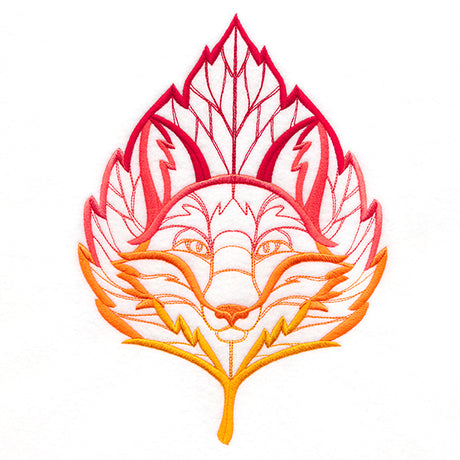 Blazing Autumn Fox with Leaf