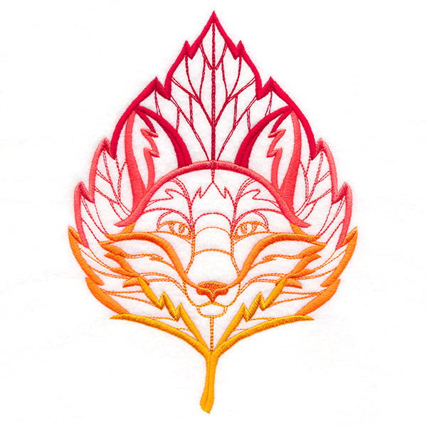 Blazing Autumn Fox with Leaf