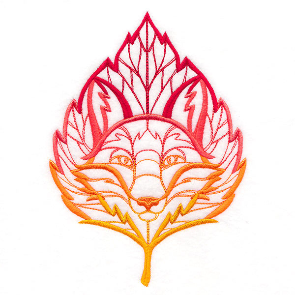 Blazing Autumn Fox with Leaf