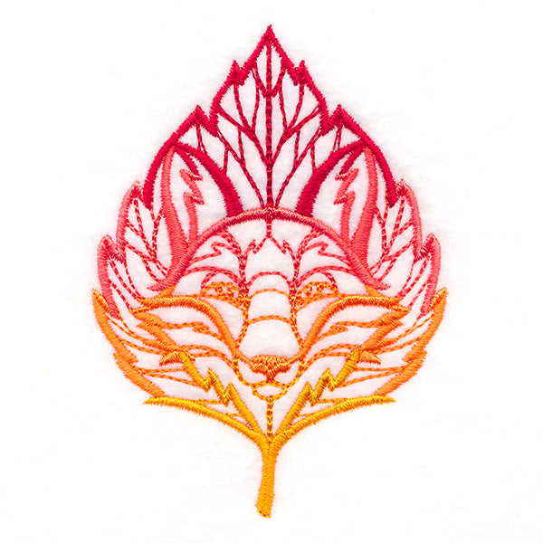 Blazing Autumn Fox with Leaf