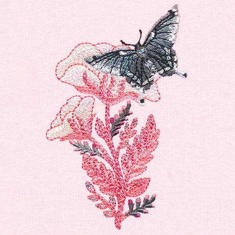 Fluttering Moth in Blooms