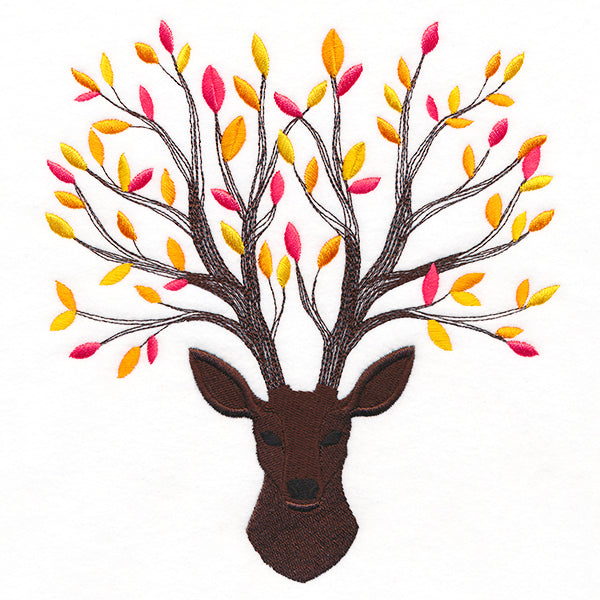 Branching Fall Leaves Deer
