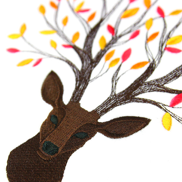 Branching Fall Leaves Deer