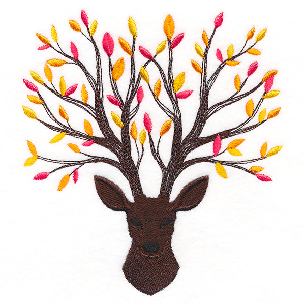 Branching Fall Leaves Deer
