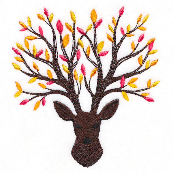 Branching Fall Leaves Deer