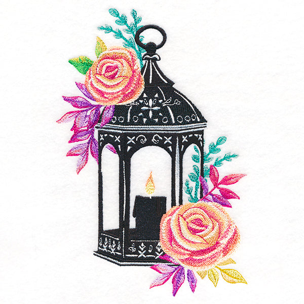 Lantern in Blooming Roses