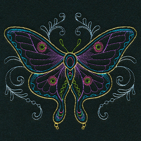 Vibrant Fluttering Moth