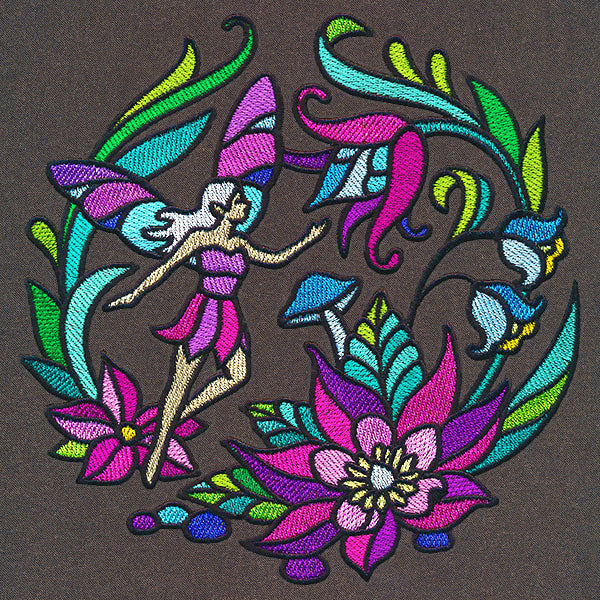 Stained Glass Fairy Scene