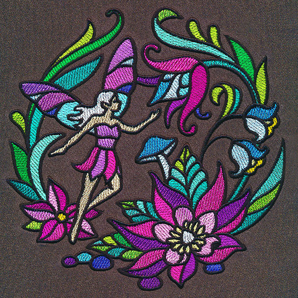 Stained Glass Fairy Scene