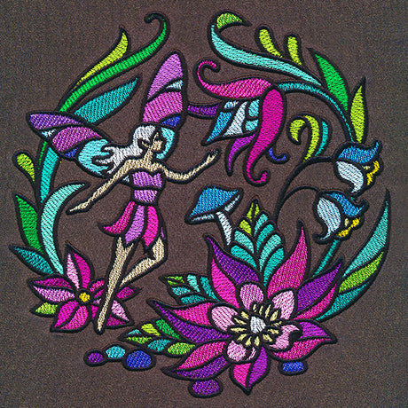 Stained Glass Fairy Scene