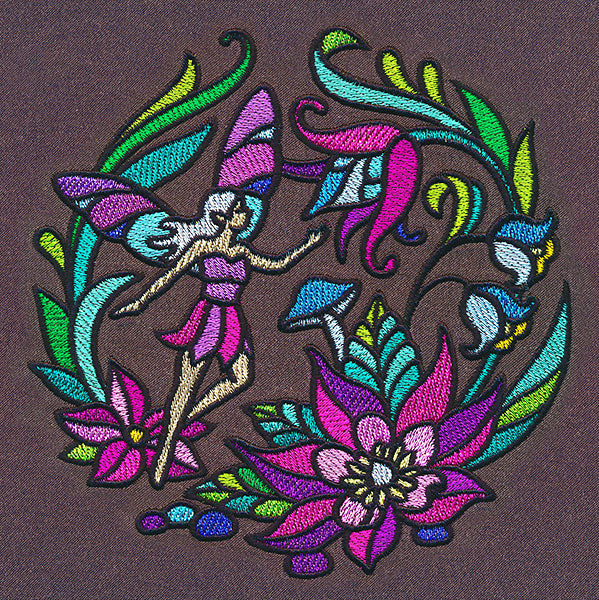 Stained Glass Fairy Scene