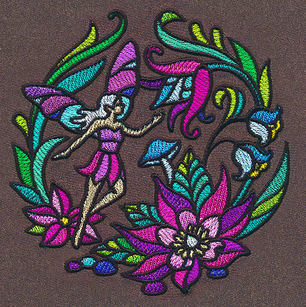 Stained Glass Fairy Scene