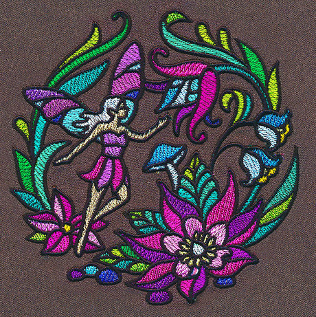 Stained Glass Fairy Scene