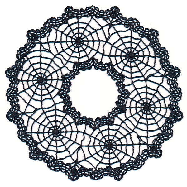 Spooky Spiderweb Doily - Open Center (Lace)