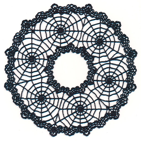 Spooky Spiderweb Doily - Open Center (Lace)