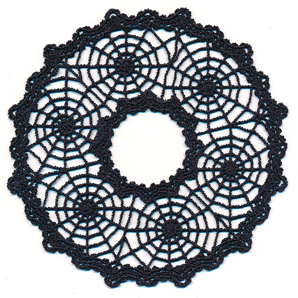 Spooky Spiderweb Doily - Open Center (Lace)