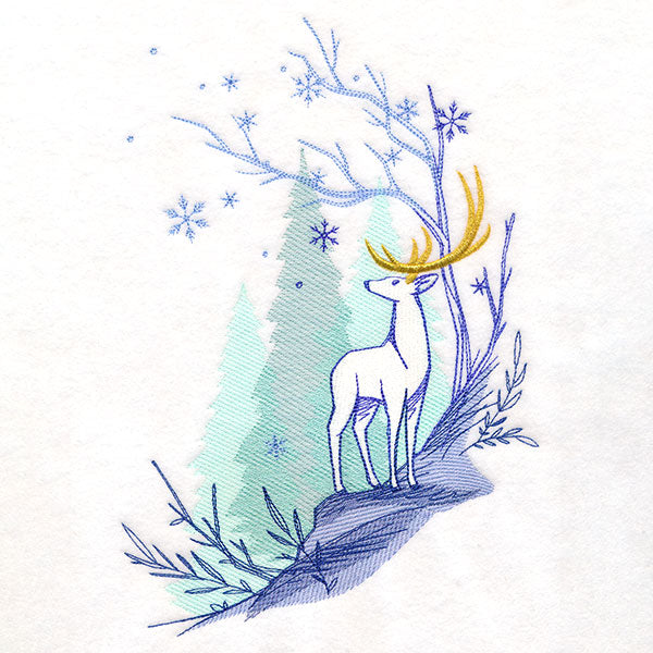 Enchanting Winter Deer Scene