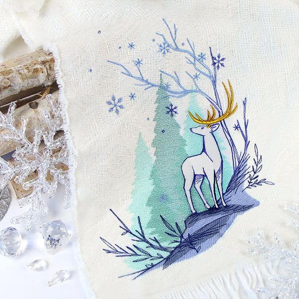 Enchanting Winter Deer Scene