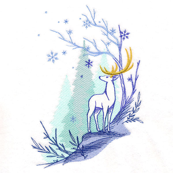 Enchanting Winter Deer Scene