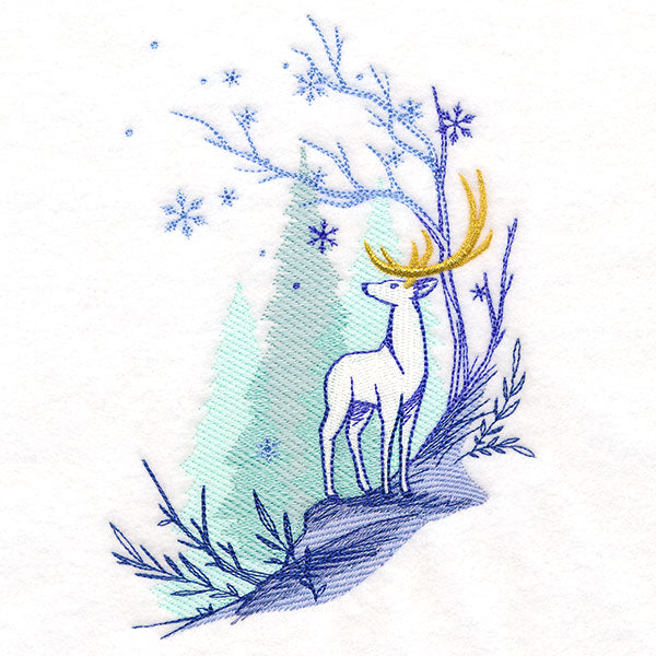 Enchanting Winter Deer Scene