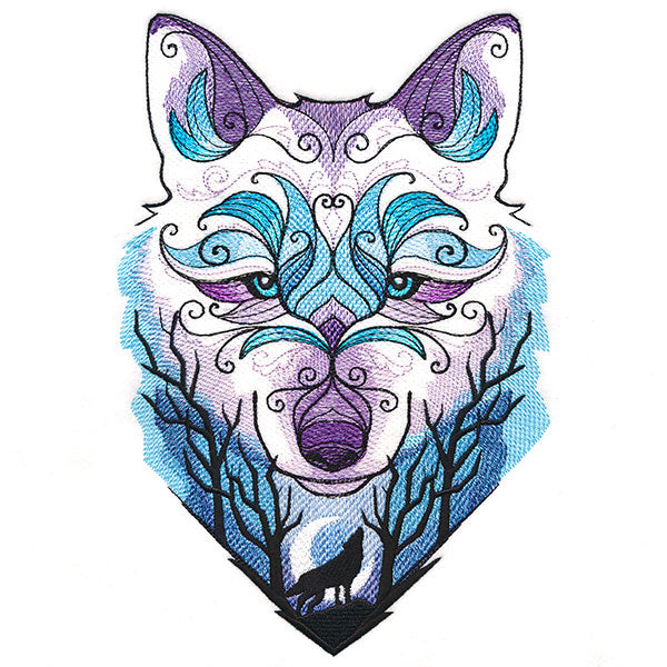 Fantastic Moonlit Wolf Scene