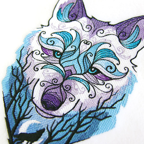 Fantastic Moonlit Wolf Scene