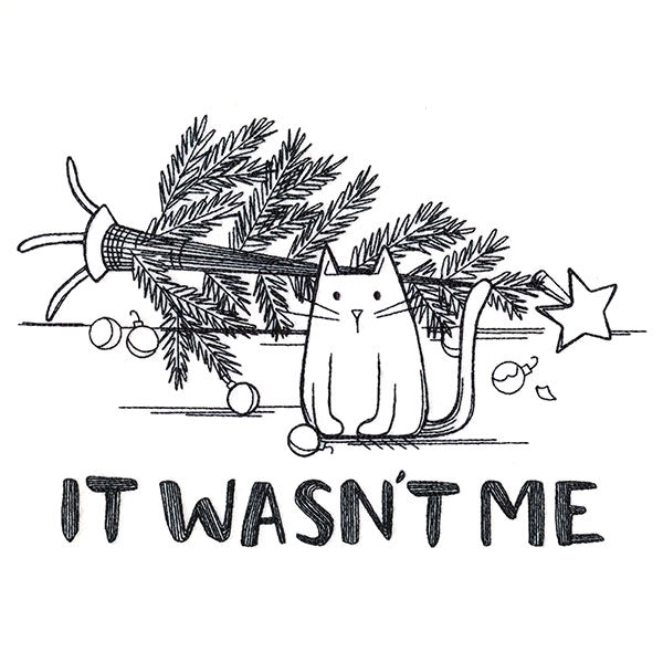 Embroidered design of a kitten sitting beside a fallen tree, shown as a digitally downloadable machine embroidery design.