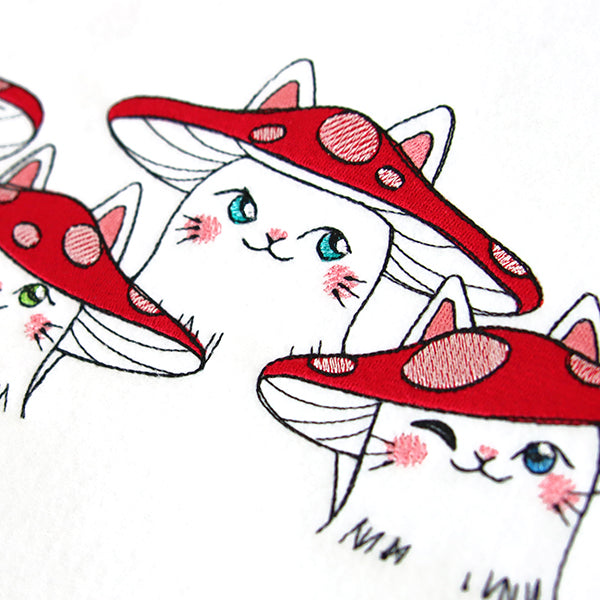 Delightful Mushroom Kitty Border