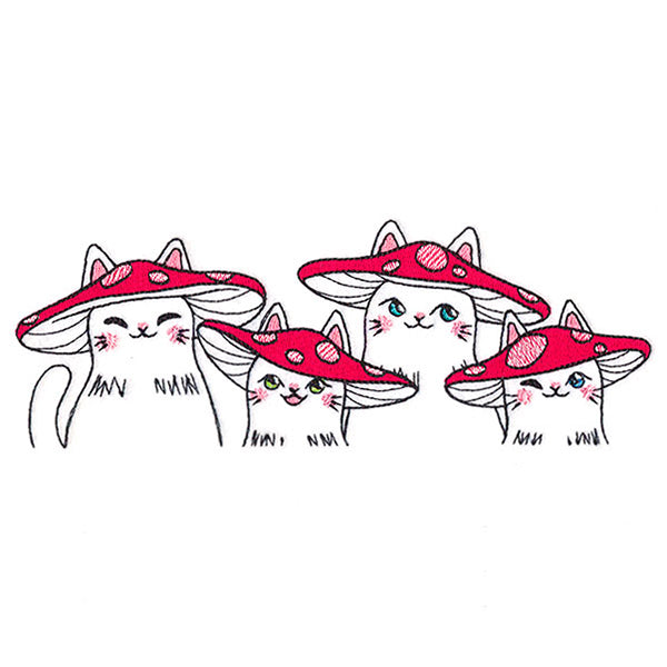 Delightful Mushroom Kitty Border