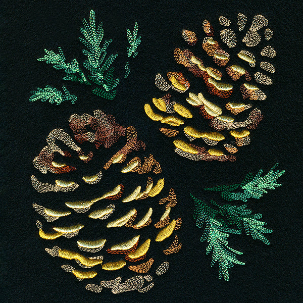 Midnight Elegance Pinecones