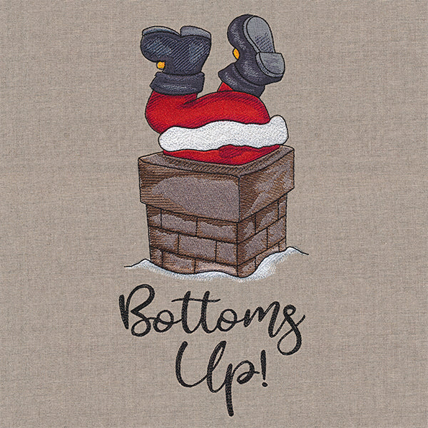 Bottoms Up Santa