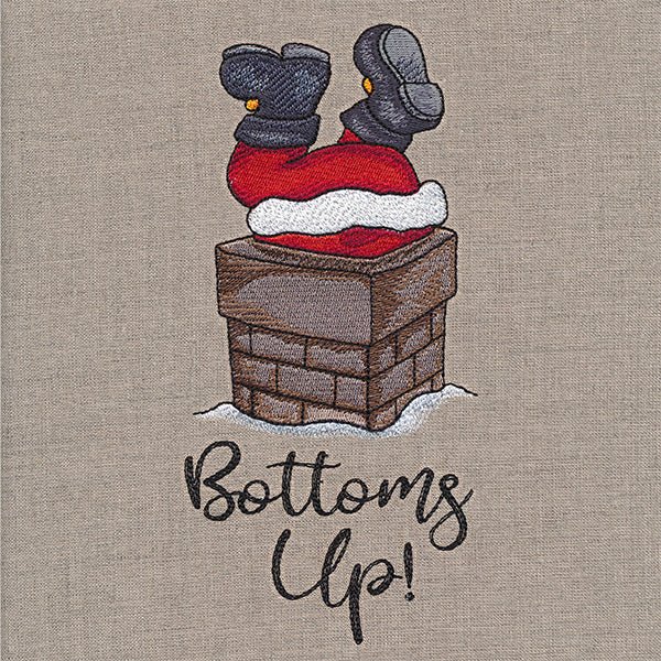 Bottoms Up Santa