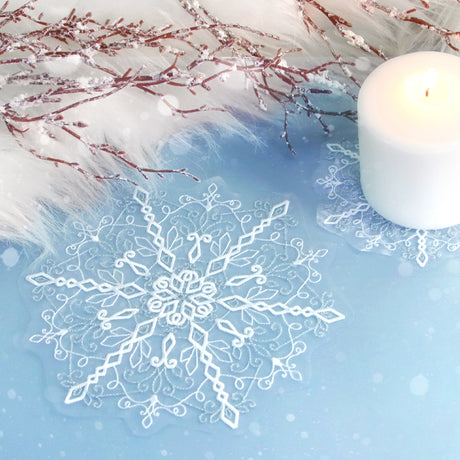 Winter Snowflake Doily (Freestanding Organza)