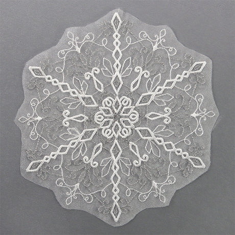 Winter Snowflake Doily (Freestanding Organza)