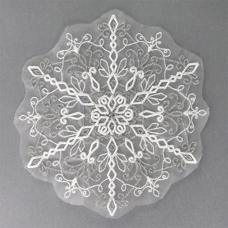 Winter Snowflake Doily (Freestanding Organza)