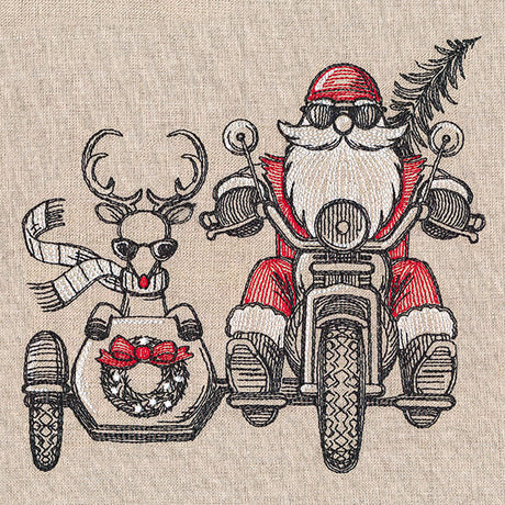 Motorcycle & Sidecar Santa