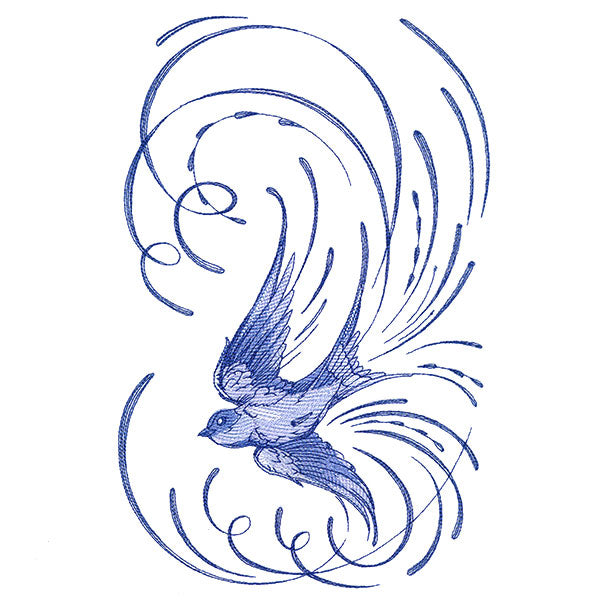 Soaring Calligraphic Swallow