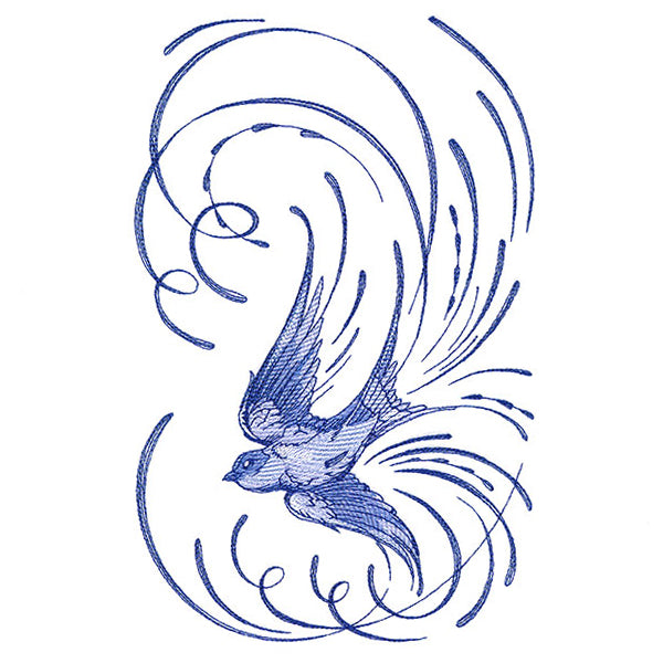 Soaring Calligraphic Swallow