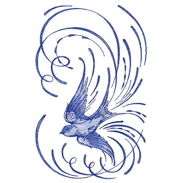 Soaring Calligraphic Swallow